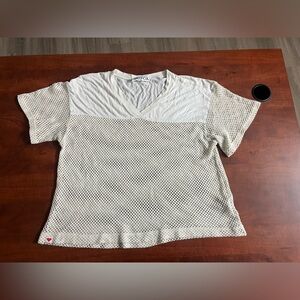 Wildfox White Mesh Short Sleeve Tee